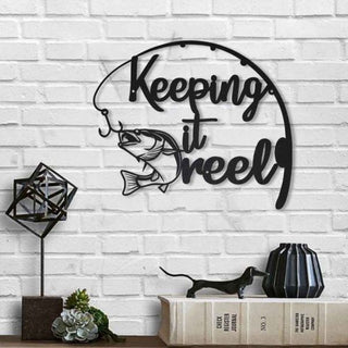 Fishing Keeping It Reel Metal Wall Decor Cut Metal Sign Metal House Sign Decorations