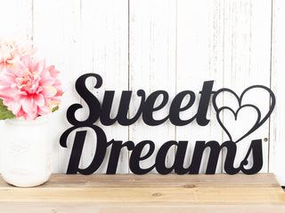 Sweet Dreams Metal Sign Black Hearts Outdoor Sign Sign Signage Plaque Door Sign Decorations