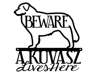 Kuvasz Lives Here Metal Sign Black Dog Sign Dog Dog Breed Outdoor Sign Signs Dog Gifts Decorations