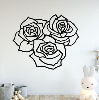 Three Roses Metal Sign Rose Metal Wall Decor Flower Wall Decor Signs Rose Wall Decor Decorations