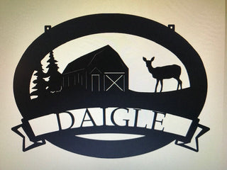 Metal Sign barn Deer Personal Sign Metal House Sign Decorations