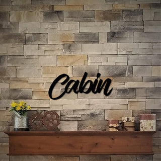 Cabin Metal Sign Metal Word Art Cabin And Lake Living Room Decor Cabin Bedroom And Bathroom Cabin Life Gifts Decorations