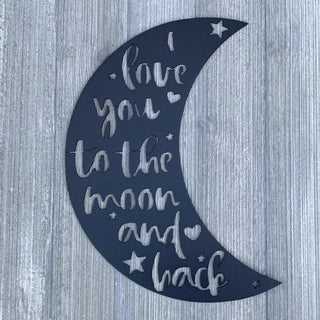 I Love You To The Moon And Back Metal Sign Cutout Cut Metal Sign Wall Metal Art Decorations