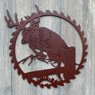 Deer Sawblade Metal Sign Cutout Cut Metal Sign Wall Metal Art Decorations