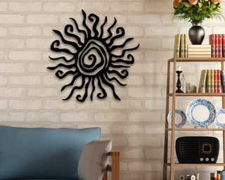 Hippie Fun Wacky Sun Unique Sun Metall Wall Garden Outdoor Spiral Decor Art Hippy Garden Art Garden Decor Decorations