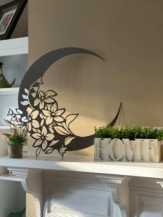 Garden Modern Moon Cut Metal Sign Metal House Sign Decorations