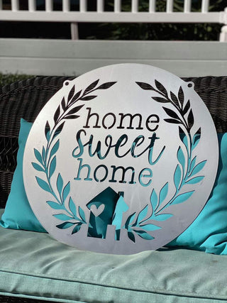 Home Sweet Home Metal Door Sign Cut Metal Sign Metal House Sign Decorations