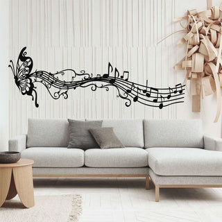 Metal Wall Decor Metal Music Decor Butterfly And Melody Notes Art Home Living Room Decoration Wall Hangings Music Lover Decor Decorations