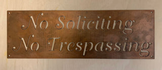 Metal No Soliciting No Trespassing Sign Metal House Sign Decorations