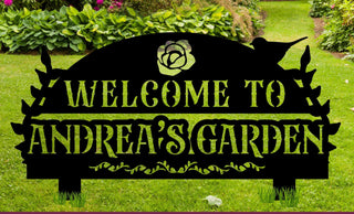 Welcome To Our Garden Sign Custom Garden Sign Metal Garden Sign Flower Garden Garden Sign With Stakes Decorations