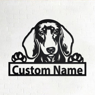 Personalized Custom Dachshund Metal Sign for Dog Lover Custom Name Decorations