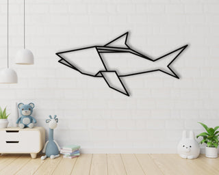 Geometric Shark Metal Shark Sign Sign For Kids Room Nursery Sign Animal Beach House Decor. Decorations