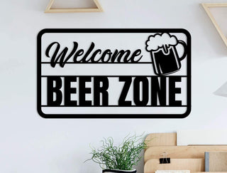 Beer Bar Metal Wall Welcome Beer Zone Metal Sign Beer Bar Decor Sign For Bar Beer Bar Door Hanger Decorations