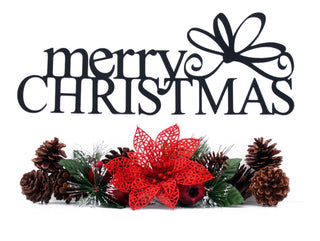 Merry Christmas Metal Sign With Bow Black Xmas Decor Christmas Decor Holiday Decor Christmas Christmas Decorations