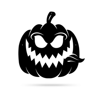 Halloween Evil Pumpkin Cut Metal Sign Metal House Sign Decorations