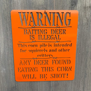 Warning Baiting Deer Metal Sign Cutout Cut Metal Sign Wall Metal Art Decorations