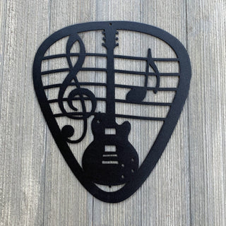 Guitar Pick Metal Sign Cutout Cut Metal Sign Wall Metal Art Decorations