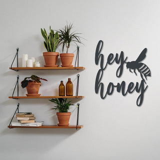 Hey Honey Metal Art Honeybee Laser Cut Honeybee Metal Sign Honeybee Wall Art Decorations