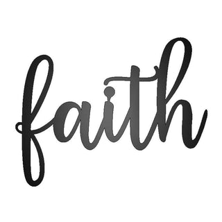 Faith Script Metal Sign Cut Metal Sign Wall Metal Art Decorations