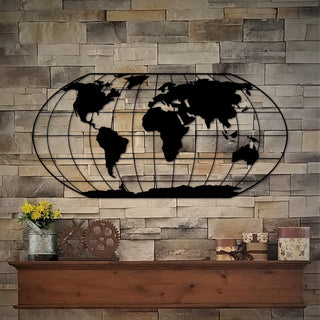 Metal World Map Steel Map Of The World Travel Gifts World Travel Globe Map Of Earth Cutout Travel Decor Decorations