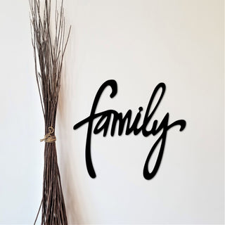 Family Sign Metal Family Sign Family Metal Word Art Living And Family Room Decor Housewarming Gift Modern Family Script Word Decorations