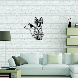 Fox Animal Interior Metal Sign Office Geometric Animal Wild Minimalist Wall Art Decorations