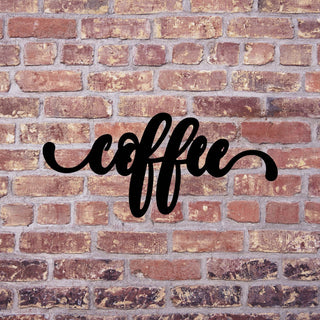 Coffee Script Sign Cut Metal Sign Wall Decor Metal Sign Metal Art Decorations