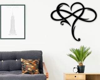 Metal Heart Infinity Sign Custom Unique Metal Wall Hanger Art Custom Decor For Home Housewarming Gift Realtor Decorations