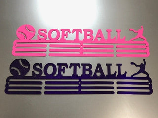 Softball Medal Hanger Holder Display Rack 3 Rung Cut Metal Sign Decorations