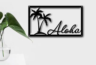 Aloha Metal Sign Summer Decor Outdoor Indoor Aloha Wall Hangings hawaii Door Metal Sign Rustic Summer Gift Decorations