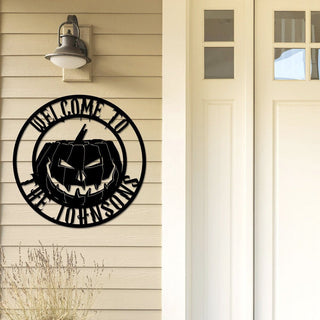 Pumpkin Halloween Pumpkin Metal Sign Halloween Welcome Metal Sign Pumpkin Door Hanger Fall Door Hanger Decorations