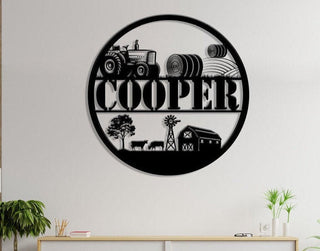 Cooper Metal Sign Housewarming Gift Personalised Metal Sign Wall Decor Signs Black Custom Sign Gift Sign Father's Day Gift Decorations