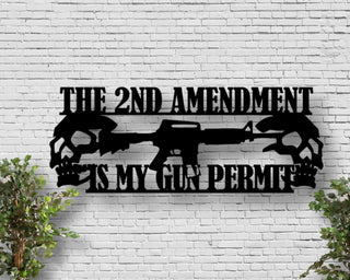 Black Friday Sale Second Amendment Metal Sign Right To Bear Arms Sign Gun Permit Sign Fathers Day Gift Metal Sign Housewarming Decorations