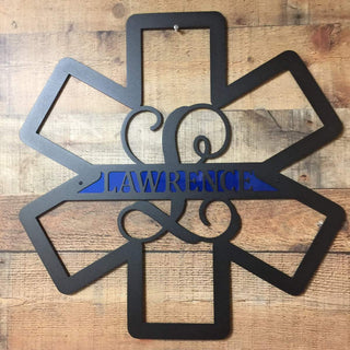 Ems Paramedic Star Of Life Door Wreath Cut Metal Sign Metal House Sign Decorations