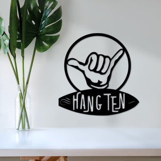 Hang Ten Sign Surf Art Surfing Decor Gifts For Surfer Hawaiian Decor Ocean Gift For Him Or Her Decorations