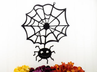 Outdoor Halloween Decorations Spider Spiderweb Metal Sign Outdoor Halloween Decorations Entryway Decor Outdoor Decorations