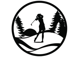 Golf Woman Golfing Sign Golf Gift Golfer Gift Metal Wall Decor Metal Wall Hanging Outdoor Sign Decorations