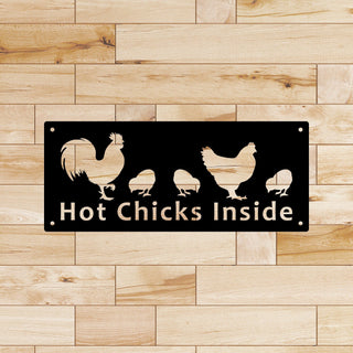 Hot Chicks Inside Metal Sign Cut Metal Sign Wall Metal Sign Decorations