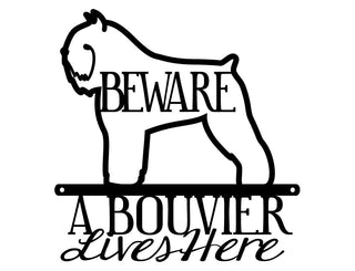 Bouvier Lives Here Metal Sign Black Bouvier Dog Sign Dog Breed Dog Wall Decor Door Sign Decorations