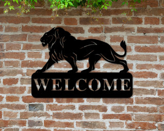 Lion Welcome Sign Metal Lion Sign Welcome Sign Front Door Welcome Sign Welcome Sign Front Porch Welcome Sign Front Door Metal Welcome Decorations