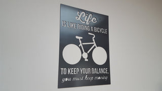 Life Is Like Riding A Bicycle Quote A. Einstein Metal Art Decorations