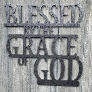 Blessed By The Grace Of God Metal Sign Cutout Cut Metal Sign Wall Metal Art Decorations