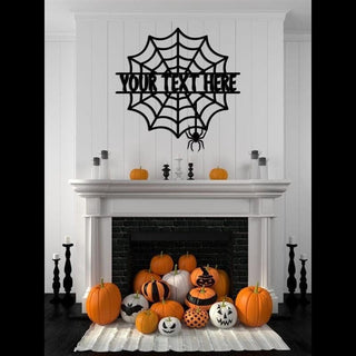 Halloween Spiderweb Sign Spiderweb Metal Wall Halloween Spiderweb Decorations Spiderweb Signs Horror Gothic Wall Decor Decorations