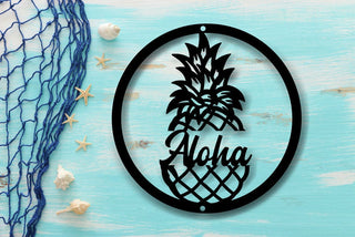 Aloha Metal Sign Outdoor Aloha Custom Cursive Word Wall Hanging Aloha Wall Decor Hawaiian Wall Decor Hawaiian Wall Art Decorations