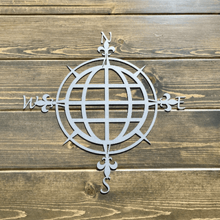 Fleur De Lis Compass Nautical Cut Metal Sign Metal House Sign Decorations