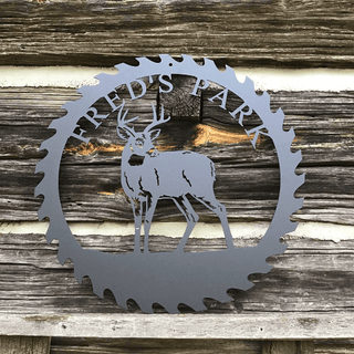 Personalized Deer Sawblade Metal Sign Cut Metal Sign Metal House Sign Decorations