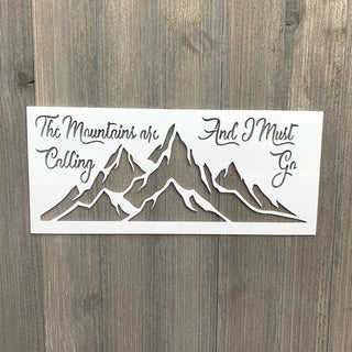 The Mountains Are Calling Metal Sign Cutout Cut Metal Sign Wall Metal Art Decorations