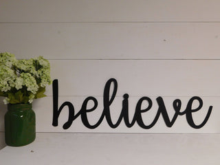 Believe Sign Metal Believe Sign Rustic Word Art Sign Metal Word Art Decorations