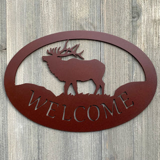 Elk Welcome Metal Sign Cutout Cut Metal Sign Wall Metal Art Decorations