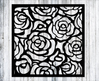 Metal Rose Decorative Panel Fence Privacy Screen Steel Panel Beautiful Unique Minimalist Outdoor Or Indoor Dp41 Decorations